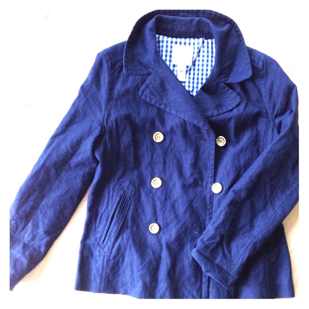 Navy Blue Cotton Pea Coat